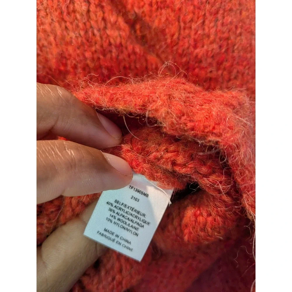 Derek Lam 10 Crosby Orange Puff‎ Sleeve Sweater XS/TP New with Tags - Picture 11 of 11